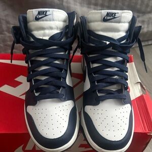Nike High-Top Sneakers in White and Navy